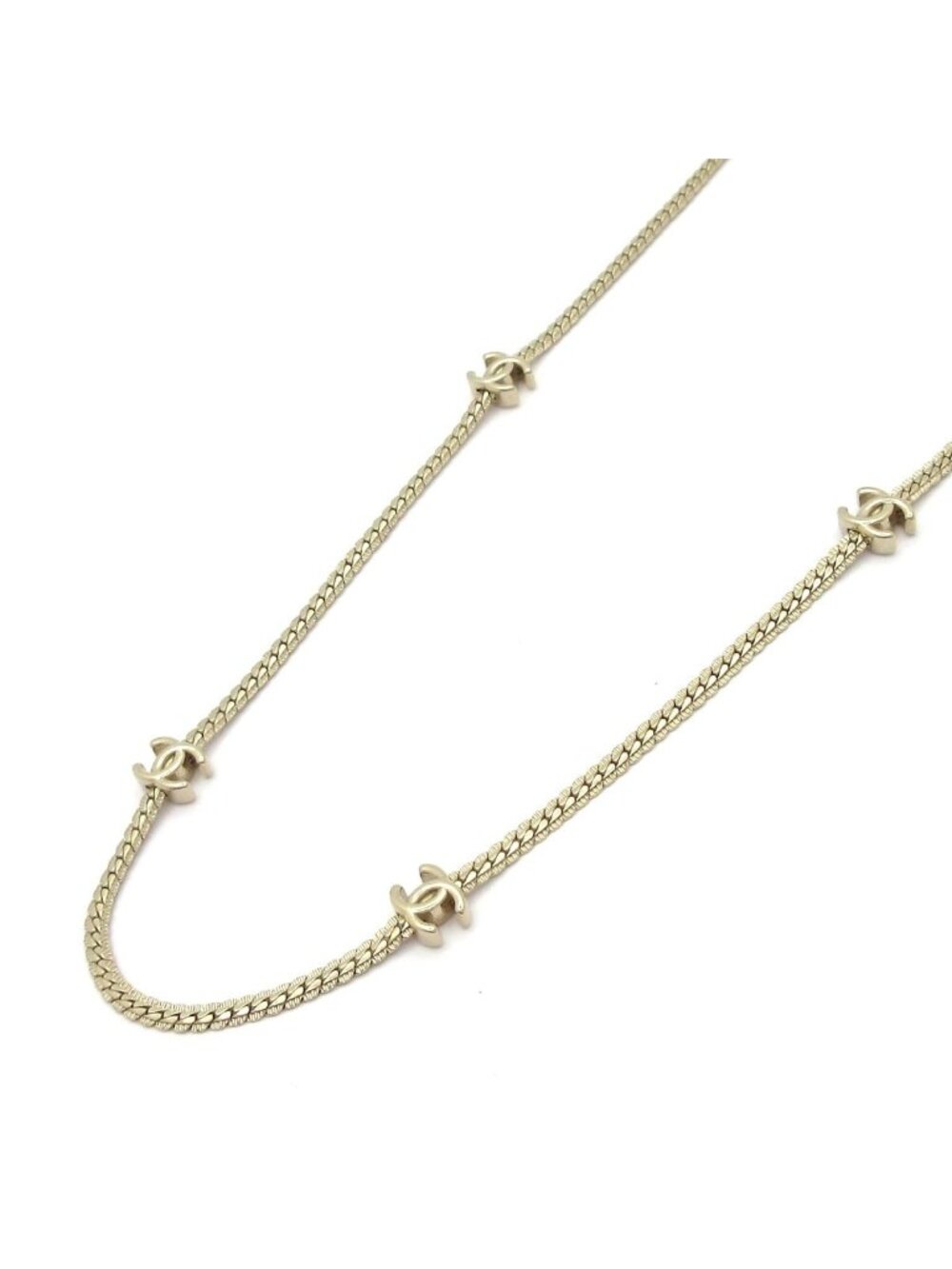 Chanel Necklace CC Logo Gold Long